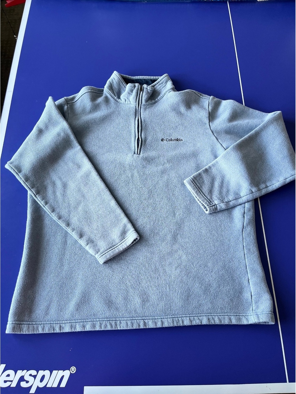 Columbia Light Blue Half-Zip Pullover Sweatshirt Men’s XL
